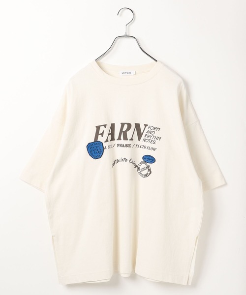 LEPSIM(レプシィム)の「ポイントワッペンプリントTSS 666472(Tシャツ/カットソー・レディース・ライトブルー/オフホワイト/チャコールグレー・FREE)」の3枚目の写真