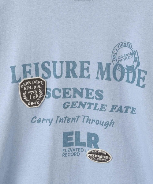 LEPSIM(レプシィム)の「ポイントワッペンプリントTSS 666472(Tシャツ/カットソー・レディース・ライトブルー/オフホワイト/チャコールグレー・FREE)」の11枚目の写真