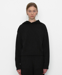 Soft Cotton Hoodie Knit [Black]