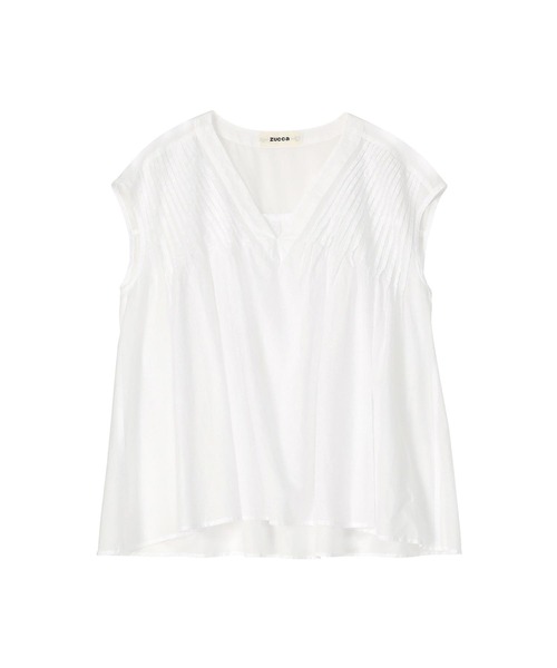 ZUCCa(ズッカ)の「COTTON LAWN / ベスト(ベスト・レディース・ホワイト/ライトグリーン・M size)」の2枚目の写真