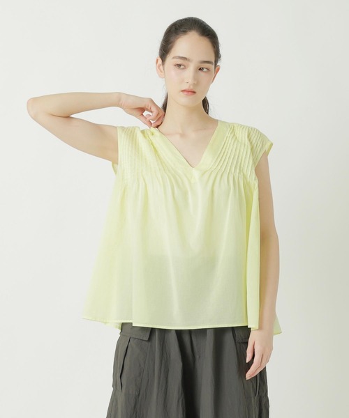 ZUCCa(ズッカ)の「COTTON LAWN / ベスト(ベスト・レディース・ホワイト/ライトグリーン・M size)」の1枚目の写真