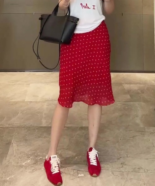 Ritzy（リッツィー）の「レッドドット　シフォンスカート（スカート・レディース・レッド・M）」の2枚目の写真