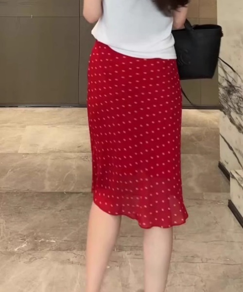 Ritzy（リッツィー）の「レッドドット　シフォンスカート（スカート・レディース・レッド・M）」の8枚目の写真