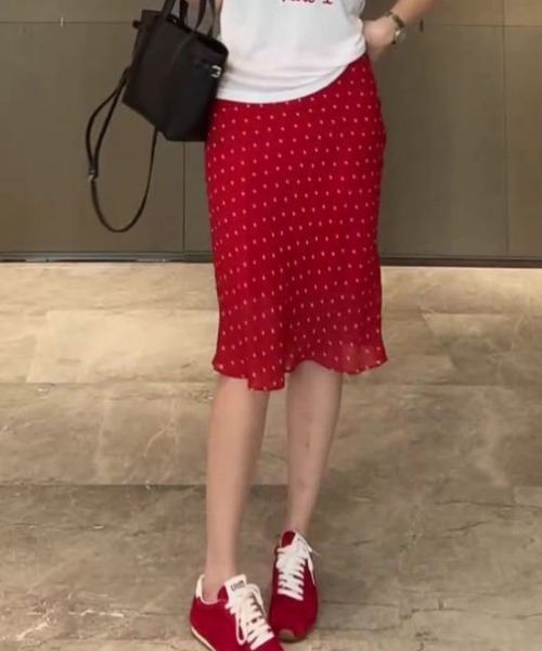 Ritzy（リッツィー）の「レッドドット　シフォンスカート（スカート・レディース・レッド・M）」の10枚目の写真