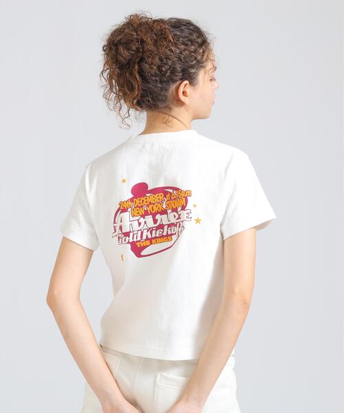 AVIREX(アヴィレックス)の「GOLD KICKOFF PUFF PRINT T-SHIRT(Tシャツ/カットソー・レディース・ホワイト/イエロー/ブラック・M/S)」の1枚目の写真