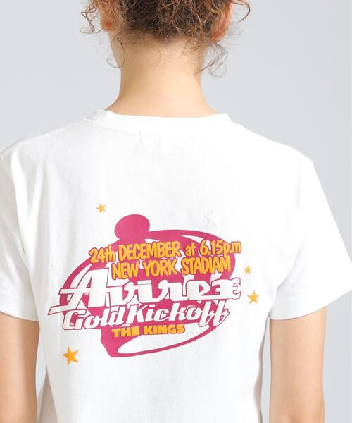 AVIREX(アヴィレックス)の「GOLD KICKOFF PUFF PRINT T-SHIRT(Tシャツ/カットソー・レディース・ホワイト/イエロー/ブラック・M/S)」の12枚目の写真