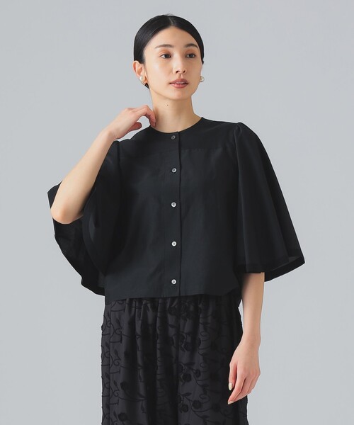 EFFE BEAMS(エッフェビームス)の「シルク コットン 羽織り ブラウス(シャツ/ブラウス・レディース・ブラック/ホワイト・ONE SIZE)」の15枚目の写真