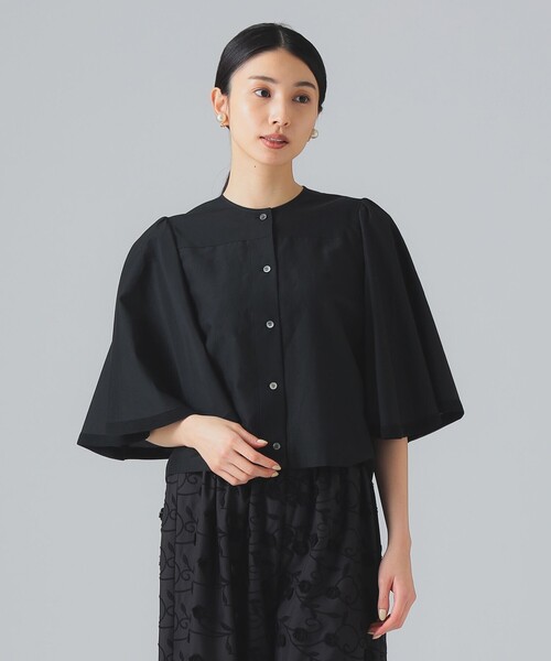 EFFE BEAMS(エッフェビームス)の「シルク コットン 羽織り ブラウス(シャツ/ブラウス・レディース・ブラック/ホワイト・ONE SIZE)」の14枚目の写真