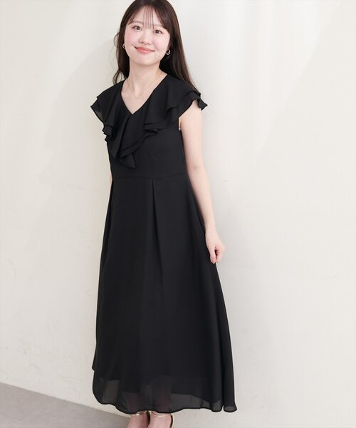 natural couture(ナチュラルクチュール)の「〈Erikoコラボ〉フリルカラーノースリワンピース(ワンピース・レディース・ミント/ベージュ/ブラック/アイボリー・SMALL/MEDIUM)」の6枚目の写真