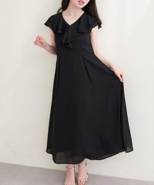 natural couture(ナチュラルクチュール)の「〈Erikoコラボ〉フリルカラーノースリワンピース(ワンピース・レディース・ミント/ベージュ/ブラック/アイボリー・SMALL/MEDIUM)」の7枚目の写真