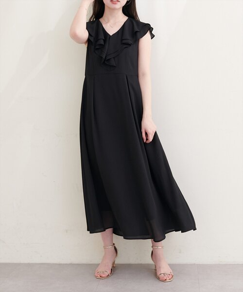 natural couture(ナチュラルクチュール)の「〈Erikoコラボ〉フリルカラーノースリワンピース(ワンピース・レディース・ミント/ベージュ/ブラック/アイボリー・SMALL/MEDIUM)」の8枚目の写真