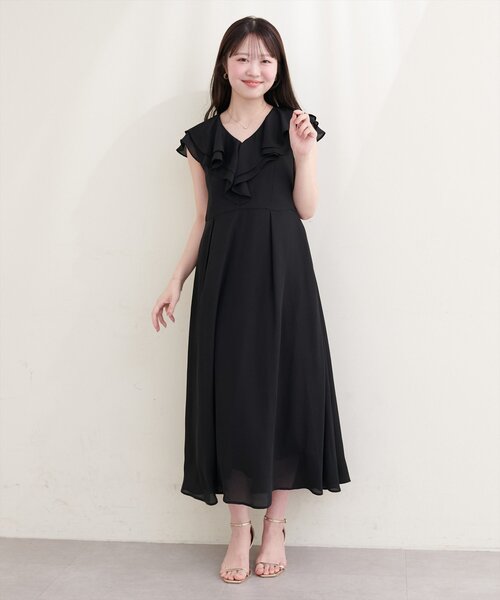 natural couture(ナチュラルクチュール)の「〈Erikoコラボ〉フリルカラーノースリワンピース(ワンピース・レディース・ミント/ベージュ/ブラック/アイボリー・SMALL/MEDIUM)」の9枚目の写真