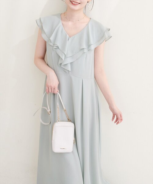 natural couture(ナチュラルクチュール)の「〈Erikoコラボ〉フリルカラーノースリワンピース(ワンピース・レディース・ミント/ベージュ/ブラック/アイボリー・SMALL/MEDIUM)」の10枚目の写真