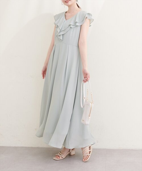 natural couture(ナチュラルクチュール)の「〈Erikoコラボ〉フリルカラーノースリワンピース(ワンピース・レディース・ミント/ベージュ/ブラック/アイボリー・SMALL/MEDIUM)」の12枚目の写真