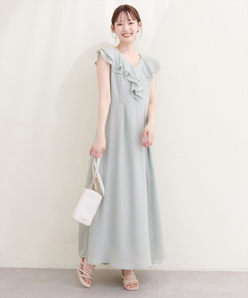 natural couture(ナチュラルクチュール)の「〈Erikoコラボ〉フリルカラーノースリワンピース(ワンピース・レディース・ミント/ベージュ/ブラック/アイボリー・SMALL/MEDIUM)」の13枚目の写真