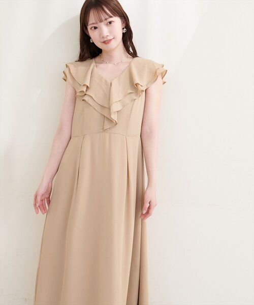 natural couture(ナチュラルクチュール)の「〈Erikoコラボ〉フリルカラーノースリワンピース(ワンピース・レディース・ミント/ベージュ/ブラック/アイボリー・SMALL/MEDIUM)」の14枚目の写真