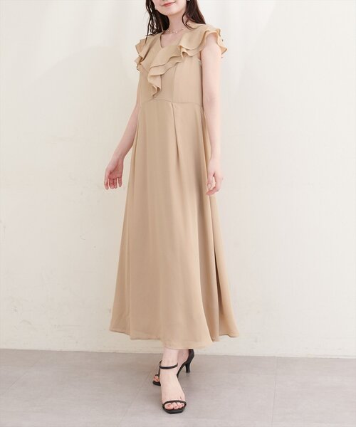 natural couture(ナチュラルクチュール)の「〈Erikoコラボ〉フリルカラーノースリワンピース(ワンピース・レディース・ミント/ベージュ/ブラック/アイボリー・SMALL/MEDIUM)」の16枚目の写真