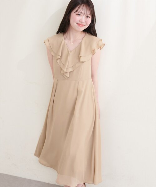 natural couture(ナチュラルクチュール)の「〈Erikoコラボ〉フリルカラーノースリワンピース(ワンピース・レディース・ミント/ベージュ/ブラック/アイボリー・SMALL/MEDIUM)」の20枚目の写真