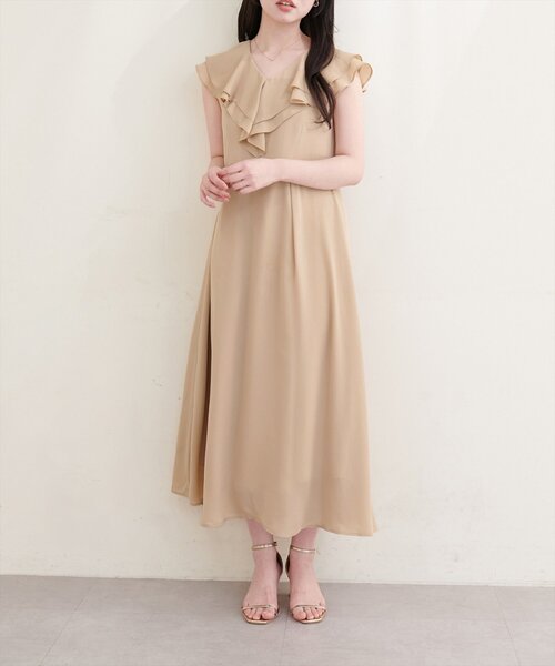 natural couture(ナチュラルクチュール)の「〈Erikoコラボ〉フリルカラーノースリワンピース(ワンピース・レディース・ミント/ベージュ/ブラック/アイボリー・SMALL/MEDIUM)」の21枚目の写真