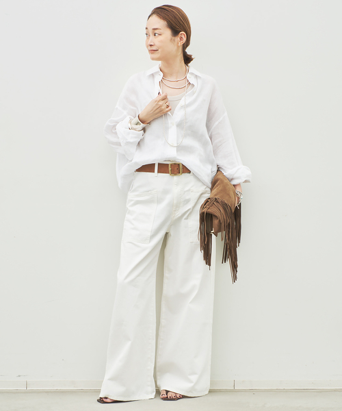 Deuxieme Classe（ドゥーズィエムクラス）の「* Linen シャツ（シャツ/ブラウス・レディース・ホワイト/ブラック/カーキ/オフホワイト・FREE）」の5枚目の写真
