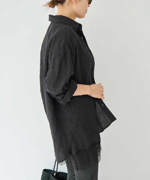 Deuxieme Classe（ドゥーズィエムクラス）の「* Linen シャツ（シャツ/ブラウス・レディース・ホワイト/ブラック/カーキ/オフホワイト・FREE）」の11枚目の写真