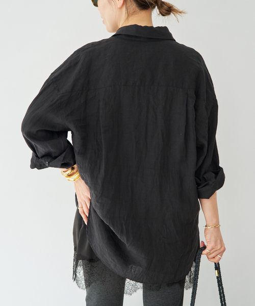 Deuxieme Classe（ドゥーズィエムクラス）の「* Linen シャツ（シャツ/ブラウス・レディース・ホワイト/ブラック/カーキ/オフホワイト・FREE）」の12枚目の写真