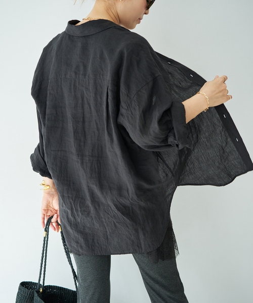 Deuxieme Classe（ドゥーズィエムクラス）の「* Linen シャツ（シャツ/ブラウス・レディース・ホワイト/ブラック/カーキ/オフホワイト・FREE）」の13枚目の写真