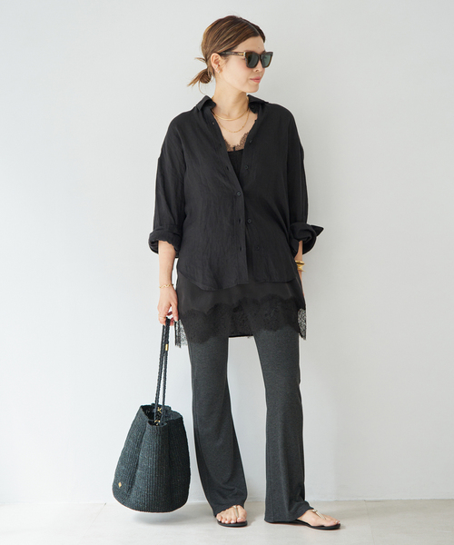 Deuxieme Classe（ドゥーズィエムクラス）の「* Linen シャツ（シャツ/ブラウス・レディース・ホワイト/ブラック/カーキ/オフホワイト・FREE）」の15枚目の写真