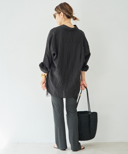 Deuxieme Classe（ドゥーズィエムクラス）の「* Linen シャツ（シャツ/ブラウス・レディース・ホワイト/ブラック/カーキ/オフホワイト・FREE）」の16枚目の写真
