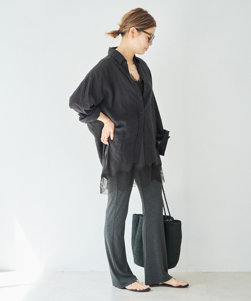 Deuxieme Classe（ドゥーズィエムクラス）の「* Linen シャツ（シャツ/ブラウス・レディース・ホワイト/ブラック/カーキ/オフホワイト・FREE）」の17枚目の写真