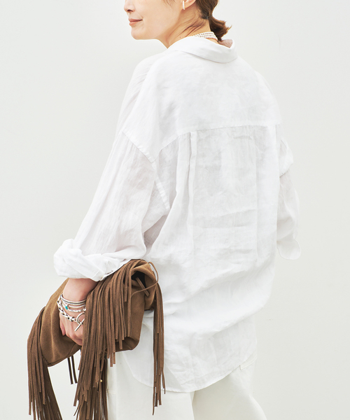 Deuxieme Classe（ドゥーズィエムクラス）の「* Linen シャツ（シャツ/ブラウス・レディース・ホワイト/ブラック/カーキ/オフホワイト・FREE）」の19枚目の写真