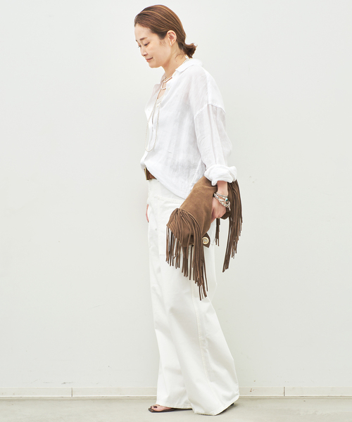 Deuxieme Classe（ドゥーズィエムクラス）の「* Linen シャツ（シャツ/ブラウス・レディース・ホワイト/ブラック/カーキ/オフホワイト・FREE）」の21枚目の写真