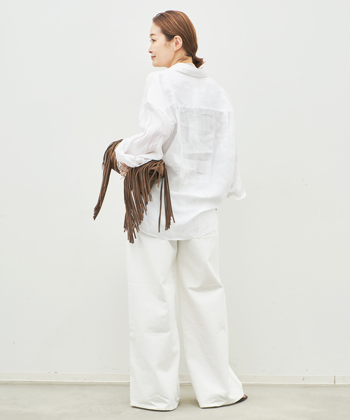 Deuxieme Classe（ドゥーズィエムクラス）の「* Linen シャツ（シャツ/ブラウス・レディース・ホワイト/ブラック/カーキ/オフホワイト・FREE）」の22枚目の写真