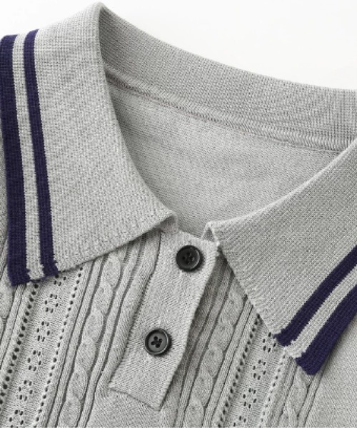 LA POMME petit(ラポミ・プチ)の「Preppy Summer Knit(Tシャツ/カットソー・レディース・グレー/ホワイト・FREE)」の3枚目の写真