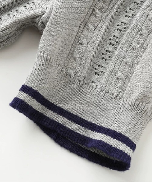 LA POMME petit(ラポミ・プチ)の「Preppy Summer Knit(Tシャツ/カットソー・レディース・グレー/ホワイト・FREE)」の4枚目の写真