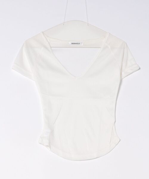 MEMECLE(メメクル)の「【 MEMECLE / メメクル 】シースルー VネックTシャツ(Tシャツ/カットソー・レディース・ホワイト/ブラック/ベージュ・SMALL/MEDIUM)」の13枚目の写真