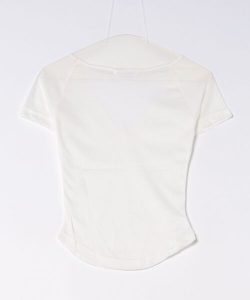 MEMECLE(メメクル)の「【 MEMECLE / メメクル 】シースルー VネックTシャツ(Tシャツ/カットソー・レディース・ホワイト/ブラック/ベージュ・SMALL/MEDIUM)」の14枚目の写真