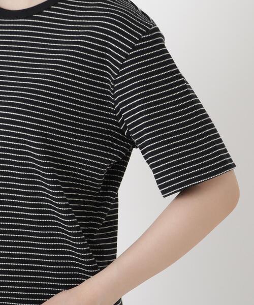 one'sterrace（ワンズテラス）の「クルーネック 半袖ボーダープルオーバー（Tシャツ/カットソー・レディース・ブラック系8/アイボリー系8・02）」の8枚目の写真