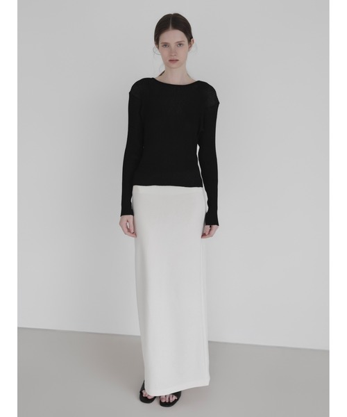 NOWNS(ナウンス)の「Lea | Long sleeve rib knit(ニット/セーター・レディース・ピンク/アイボリー/ブラック・FREE)」の2枚目の写真