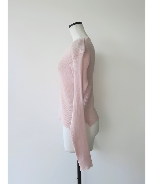 NOWNS(ナウンス)の「Lea | Long sleeve rib knit(ニット/セーター・レディース・ピンク/アイボリー/ブラック・FREE)」の6枚目の写真