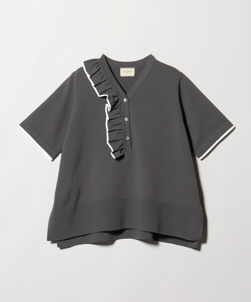 UNITED ARROWS(ユナイテッドアローズ)の「ミニマル フリル ショートスリーブ ニット(ニット/セーター・レディース・オフホワイト/ネイビー/ダークグレー・FREE)」の15枚目の写真