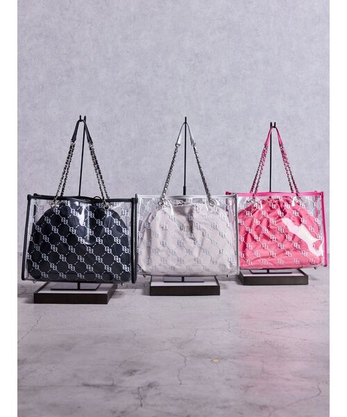 GYDA(ジェイダ)の「GG glitter print clearトートBAG(トートバッグ・レディース・ブラック/シルバー/ピンク・FREE)」の4枚目の写真