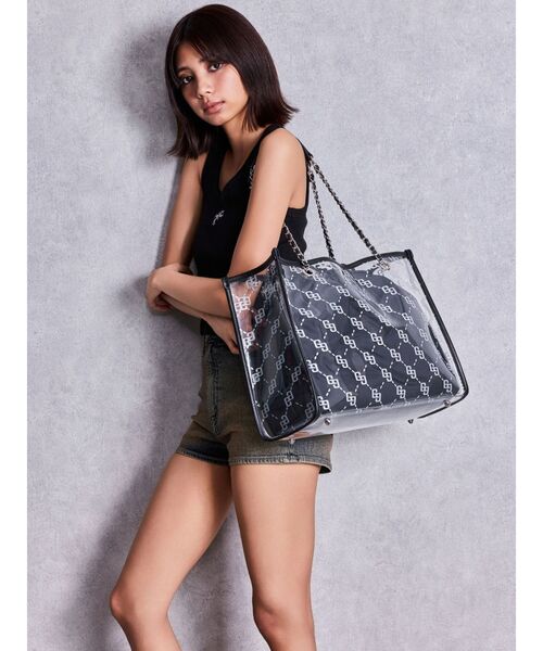 GYDA(ジェイダ)の「GG glitter print clearトートBAG(トートバッグ・レディース・ブラック/シルバー/ピンク・FREE)」の5枚目の写真