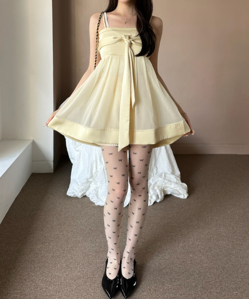 Ada.(エイダ)の「フロントリボン シアー キャミチュニック(ワンピース・レディース・アイボリー/ピンク/ブラック・FREE)」の20枚目の写真