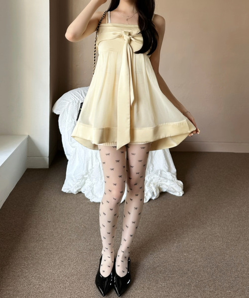 Ada.(エイダ)の「フロントリボン シアー キャミチュニック(ワンピース・レディース・アイボリー/ピンク/ブラック・FREE)」の21枚目の写真