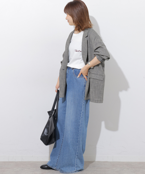 JOURNAL STANDARD relume（ジャーナルスタンダード　レリューム）の「《追加2 / 新色》刺繍ロゴハーフスリーブT（Tシャツ/カットソー・レディース・ブラウン/グレー/ブラック系その他/ホワイト・FREE）」の18枚目の写真