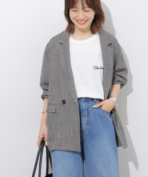 JOURNAL STANDARD relume（ジャーナルスタンダード　レリューム）の「《追加2 / 新色》刺繍ロゴハーフスリーブT（Tシャツ/カットソー・レディース・ブラウン/グレー/ブラック系その他/ホワイト・FREE）」の19枚目の写真