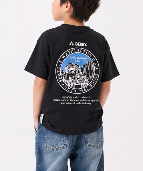 GERRY(ジェリー)の「【30】〔GERRY/ジェリー〕ドライコットン アソートデザイン 5分袖Tシャツ 吸水速乾(Tシャツ/カットソー・キッズ・ブラック系1/ブルー系2/ブラック系2/ブルー系1・140/160/150)」の1枚目の写真