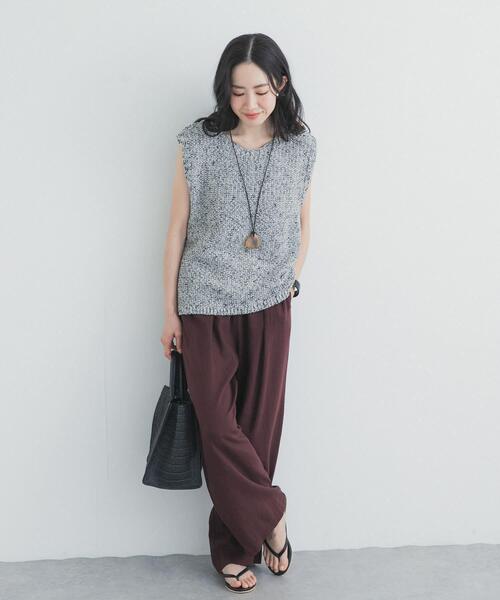 URBAN RESEARCH DOORS(アーバンリサーチドアーズ)の「ブークレノースリーブニット(ニット/セーター・レディース・ベージュ/グレー系その他・FREE)」の21枚目の写真