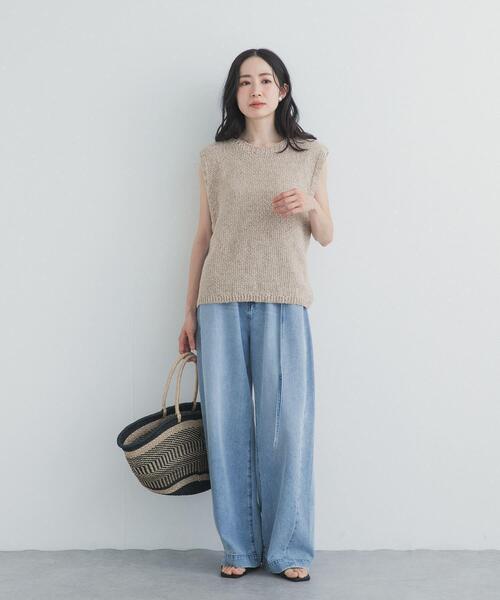 URBAN RESEARCH DOORS(アーバンリサーチドアーズ)の「ブークレノースリーブニット(ニット/セーター・レディース・ベージュ/グレー系その他・FREE)」の9枚目の写真